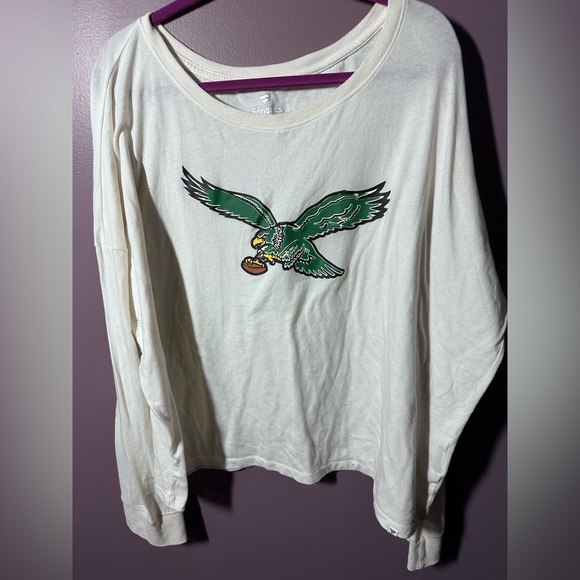 Fanatics Eagles Cream long sleeved  Shirt - Picture 1 of 5